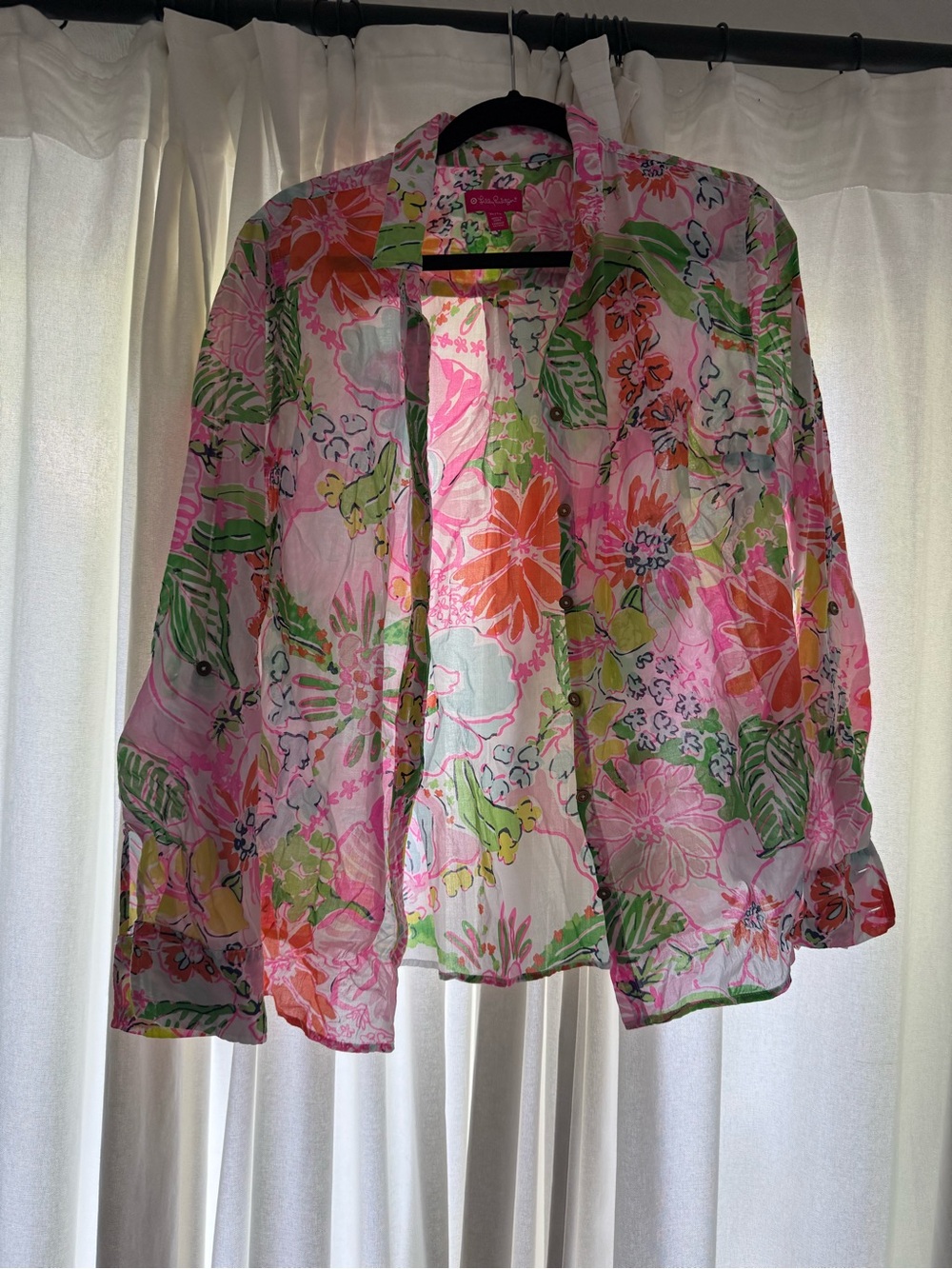 Lilly Pulitzer for Target Floral Pink Button-Up Shirt